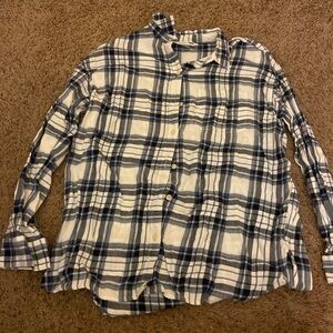 Old Navy Navy and White Plaid Shirt